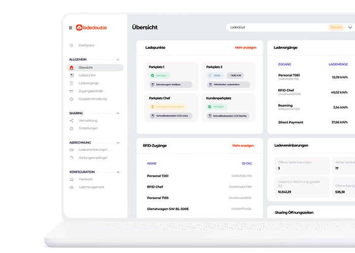 ladecloud.io Dashboard Laptop